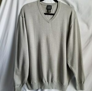 JOS A BANK Pullover grey sweater size XL V Neck